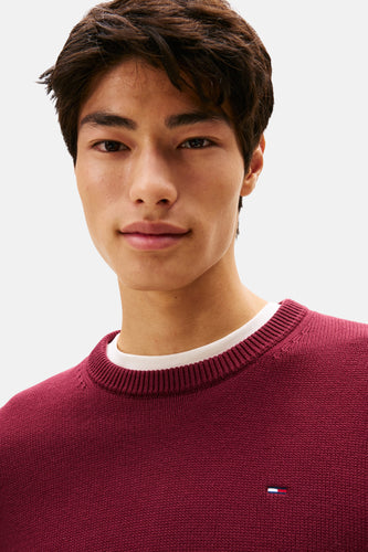 Pull à col rond - Bordeaux - TOMMY JEANS