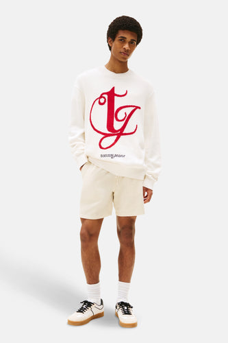 Pull met ronde hals - wit - TOMMY JEANS