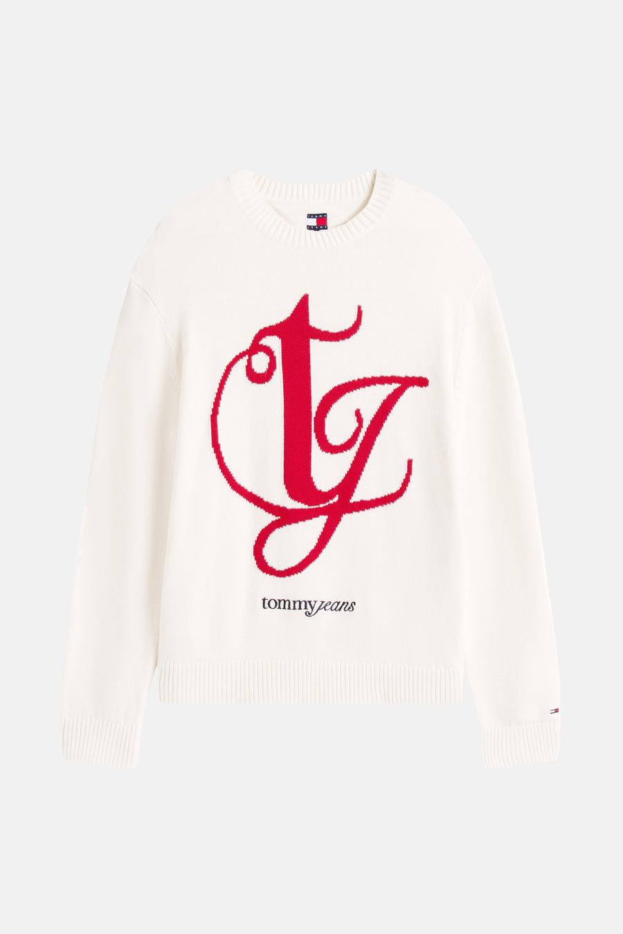 Pull met ronde hals - wit - TOMMY JEANS