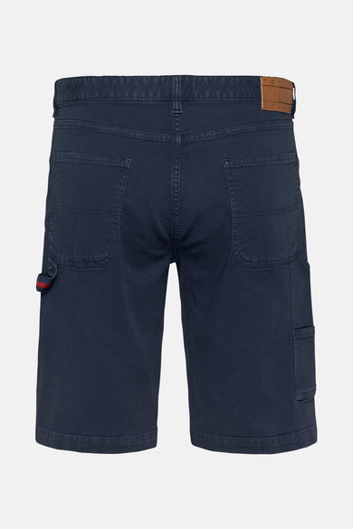 Blauwe jeansshort van Tommy Jeans, met achterzakken en gereedschapszak.