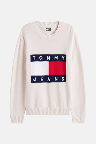 Pull met ronde hals - ecru - TOMMY JEANS