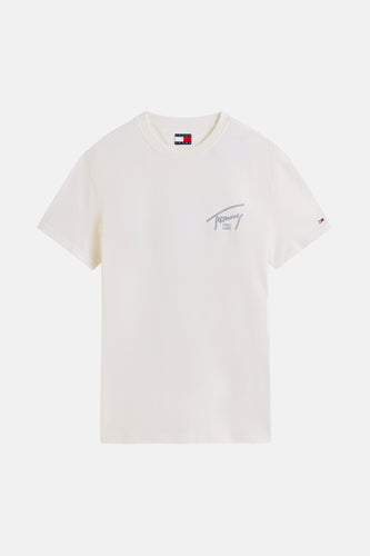Ecru T-shirt met Tommy Jeans-logo.