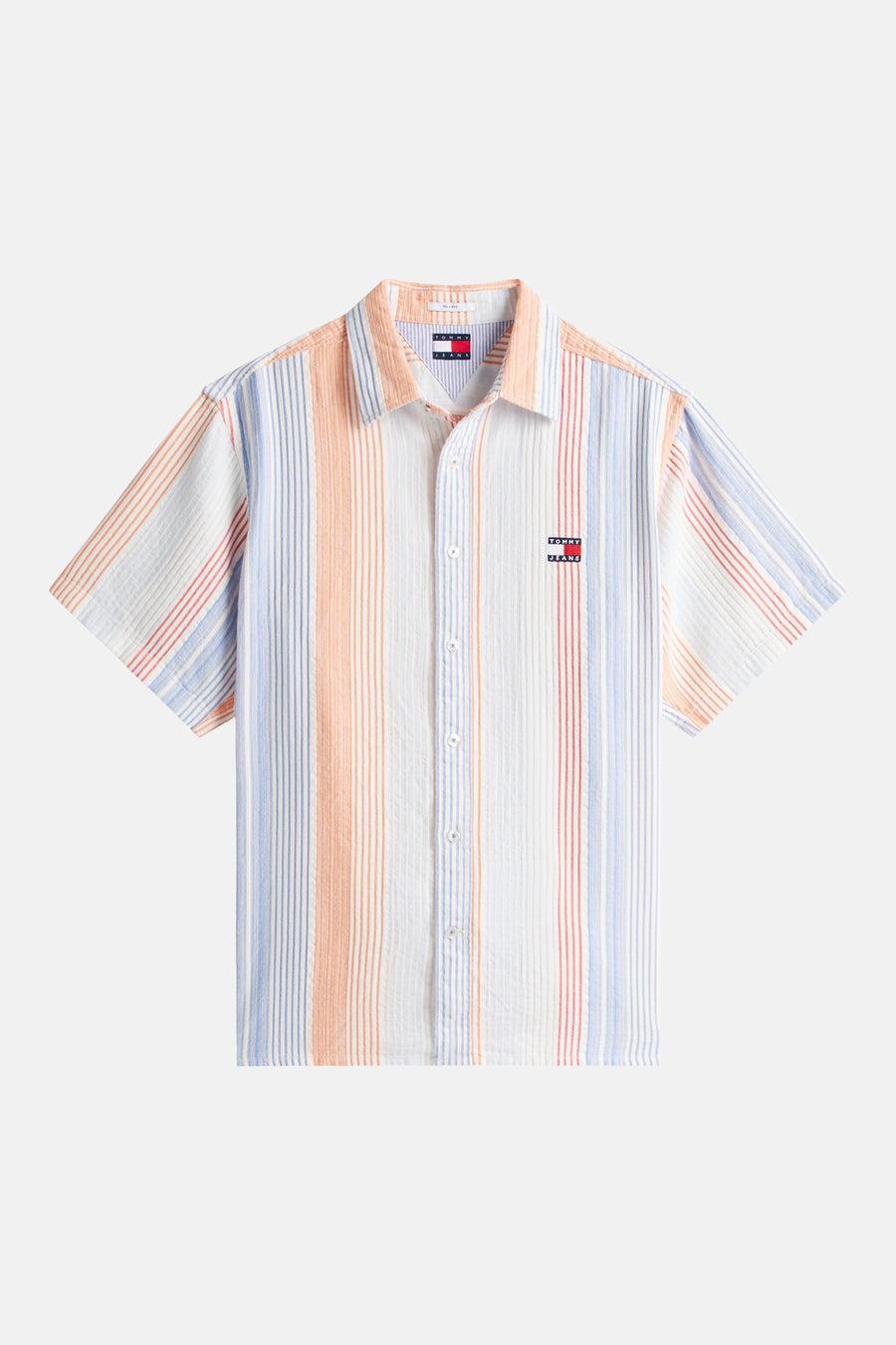Chemise multicolore TOMMY JEANS, à manches courtes et à motif rayé.