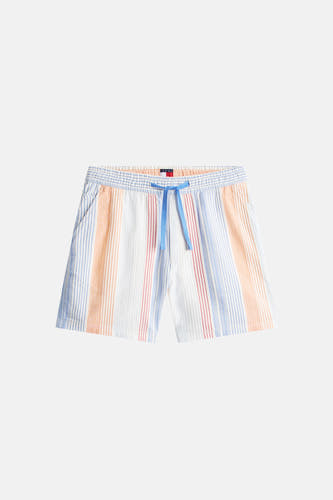 Multicolor gestreepte short van TOMMY JEANS met een elastische tailleband en blauw trekkoord.