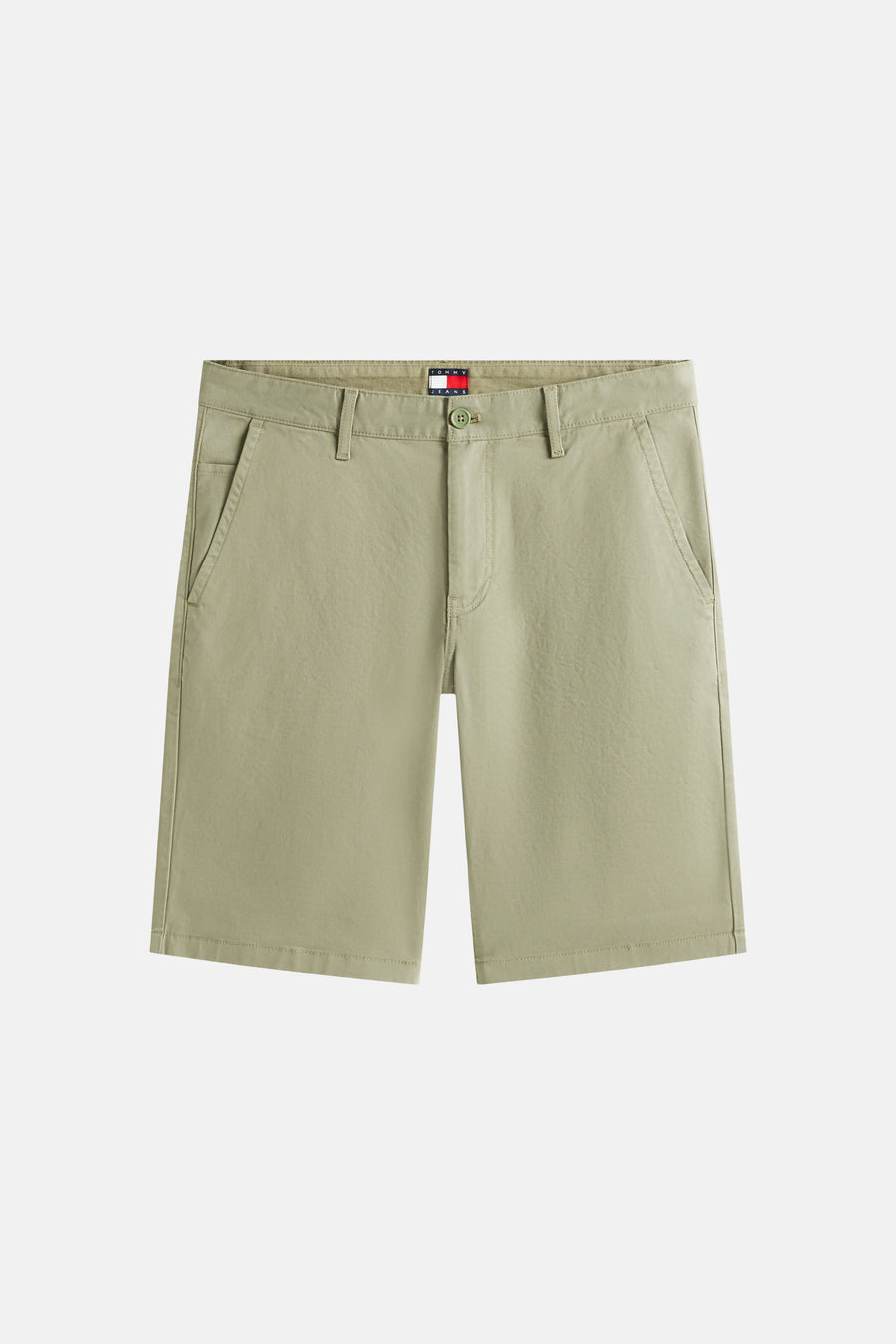 Short vert TOMMY JEANS de couleur unie et à la coupe classique.