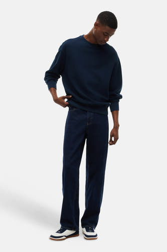Sweat col O - bleu