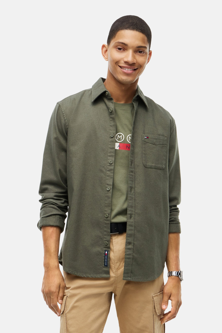 Chemise (manches longues) vert - TOMMY JEANS
