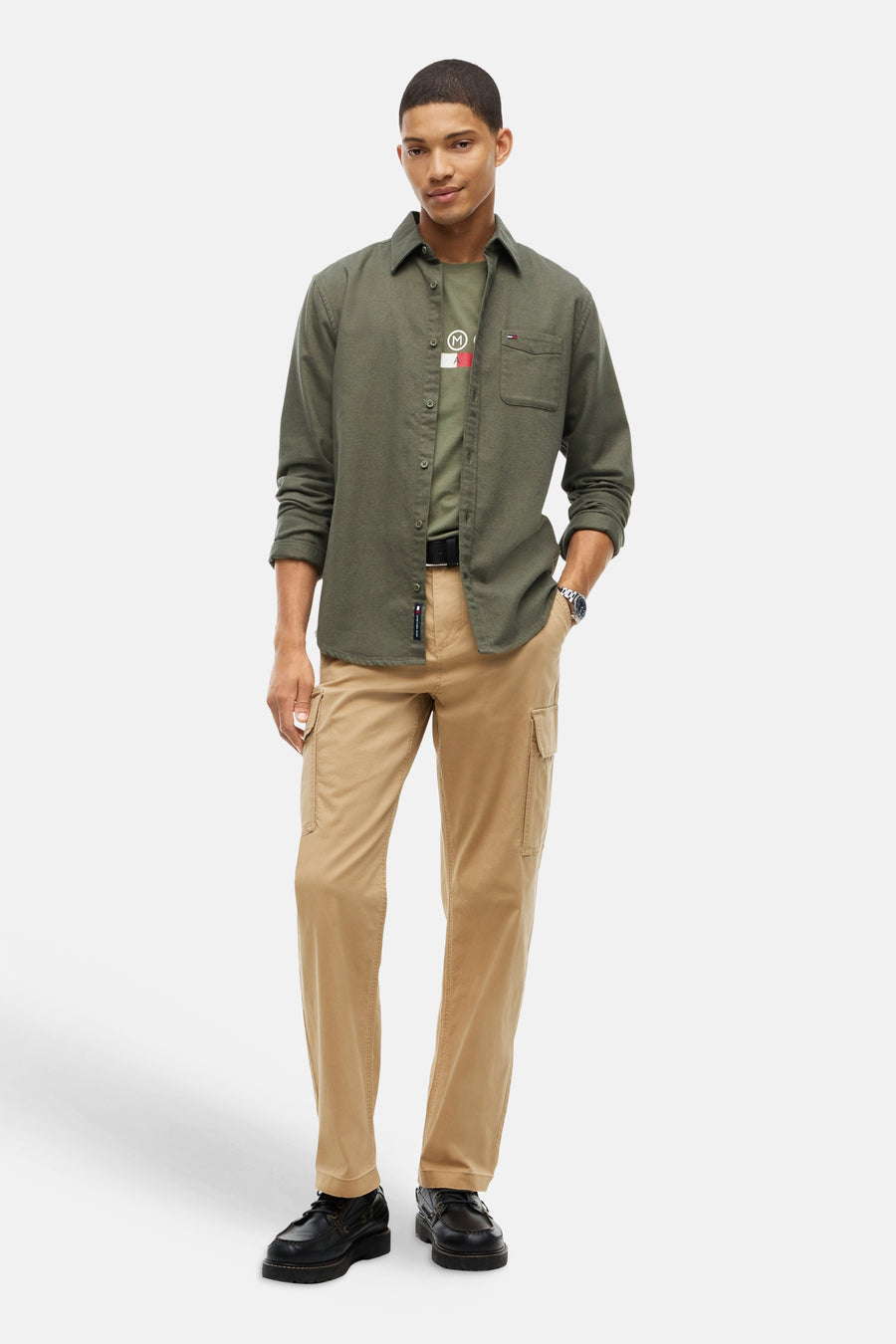 Chemise (manches longues) vert - TOMMY JEANS