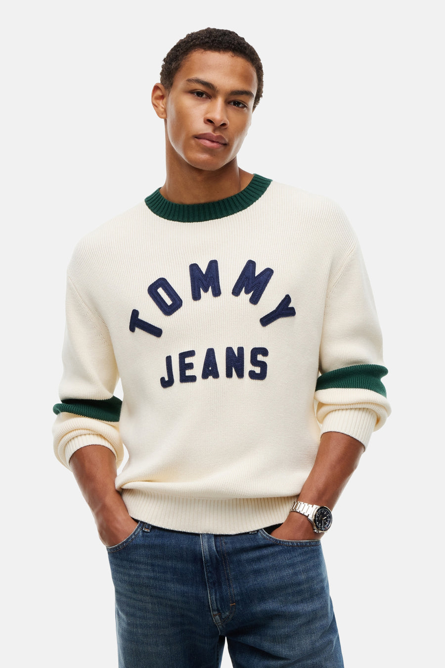 Trui met ronde hals beige - TOMMY JEANS