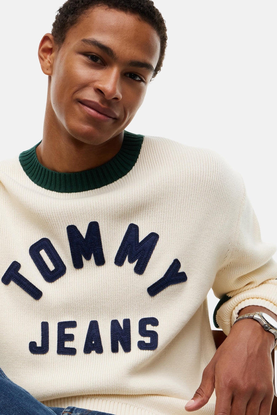 Trui met ronde hals beige - TOMMY JEANS