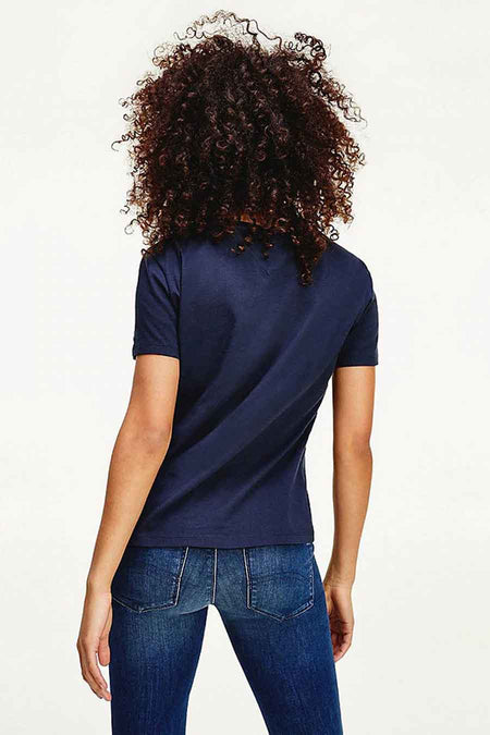 Top uni manche courte Bleu - TOMMY JEANS