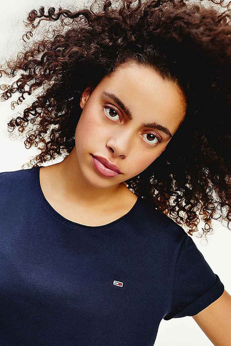 Top uni manche courte Bleu - TOMMY JEANS