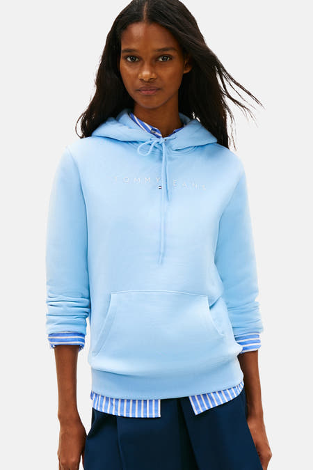 Sweater met kap - blauw