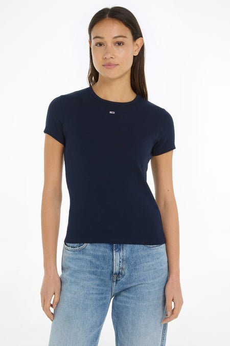 Top uni manche courte Bleu - TOMMY JEANS