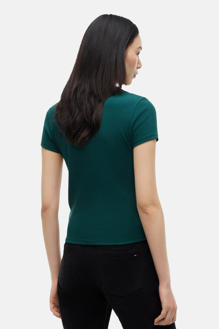 Top uni manche courte vert - TOMMY JEANS