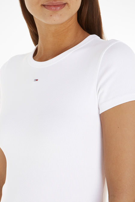 Top uni manche courte Blanc - TOMMY JEANS