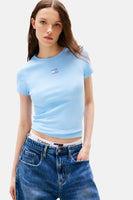 Top uni manche courte Bleu - TOMMY JEANS