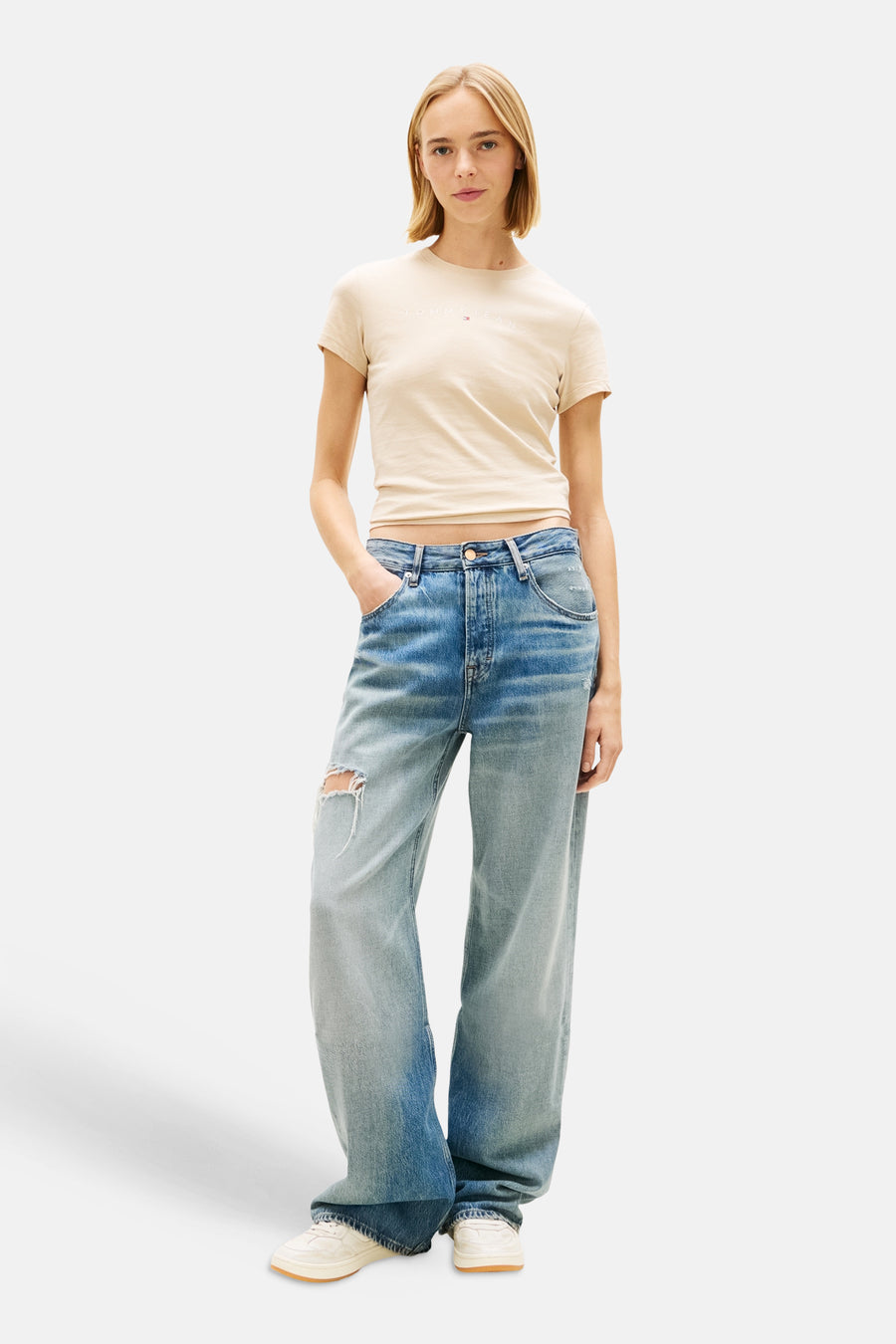 Top (korte mouwen) beige - TOMMY JEANS