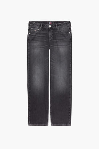 Jeans straight van donkergrijs denim van TOMMY JEANS, met klassieke wassing en rechte pijpen.