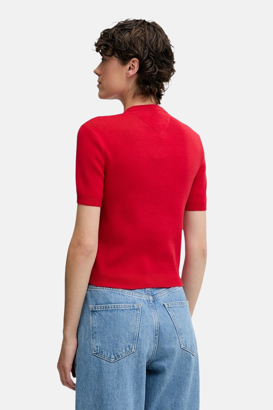 Pull à col rond - rouge - TOMMY JEANS