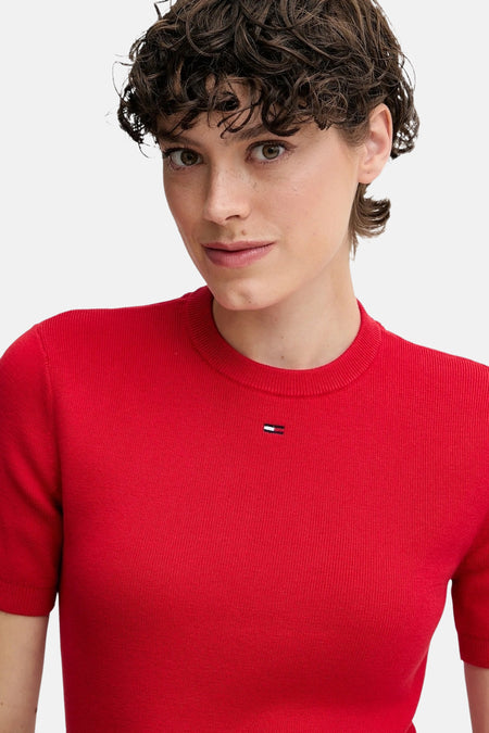 Pull met ronde hals - rood