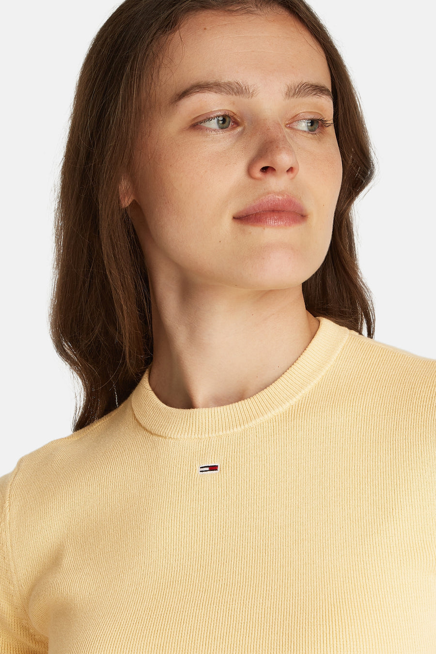Pull à col rond - jaune