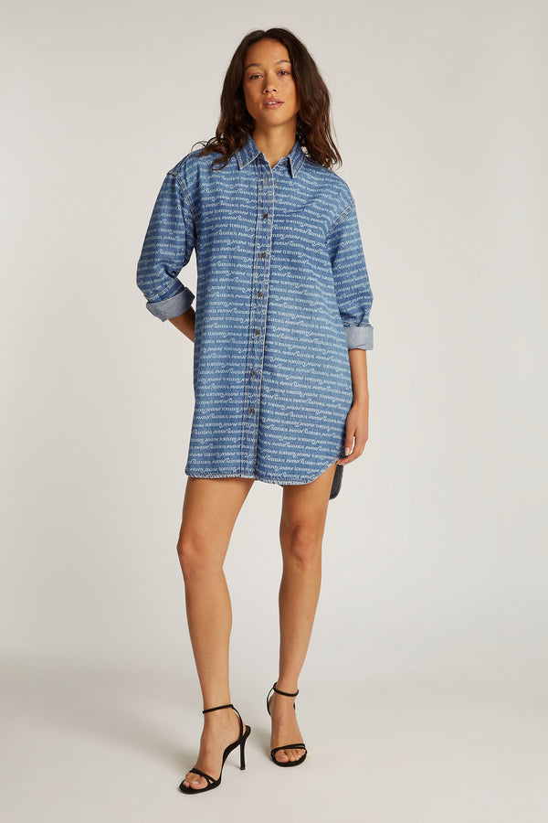 Kleedjes (lange mouwen) Mid blue denim - TOMMY JEANS