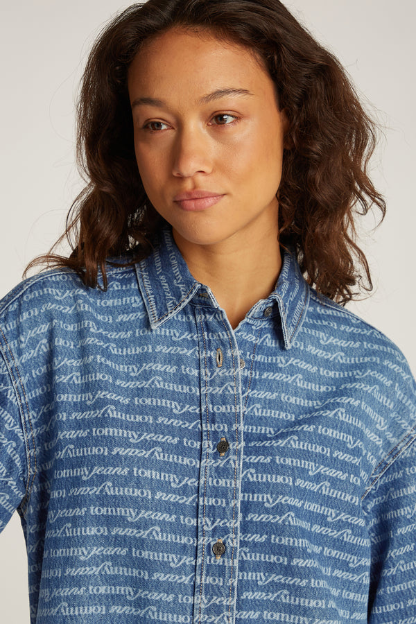 Kleedjes (lange mouwen) Mid blue denim - TOMMY JEANS