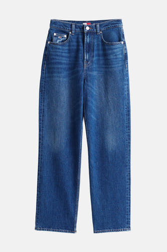 Jean droit bleu marine de TOMMY JEANS, avec des poches classiques et des coutures discrètes.