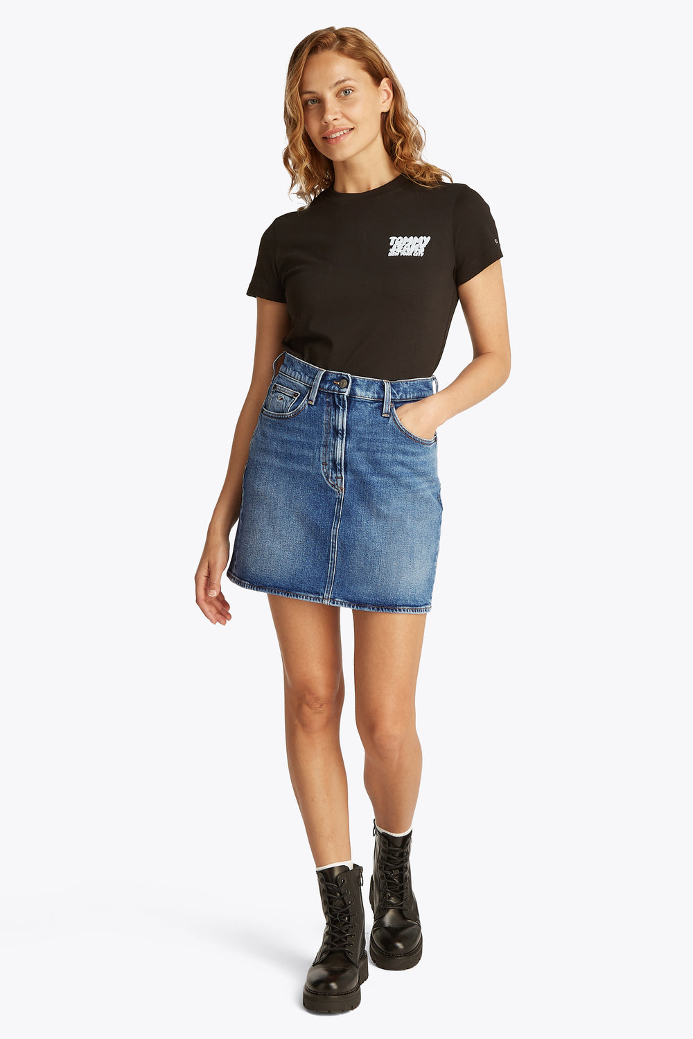 Rok (kort) Mid blue denim - TOMMY JEANS