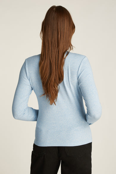 Top uni manche longue bleu - TOMMY JEANS
