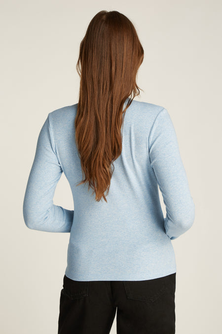 Top uni manche longue bleu - TOMMY JEANS