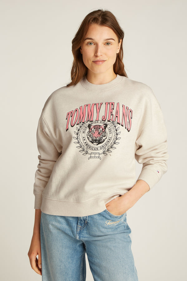 Sweater met ronde hals Ecru - TOMMY JEANS