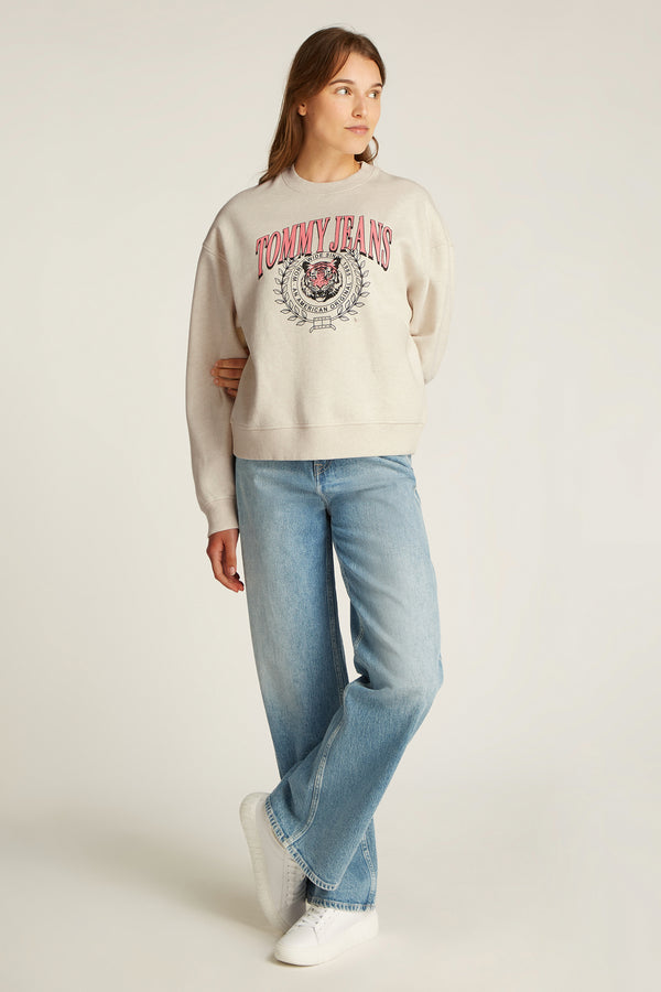 Sweater met ronde hals Ecru - TOMMY JEANS