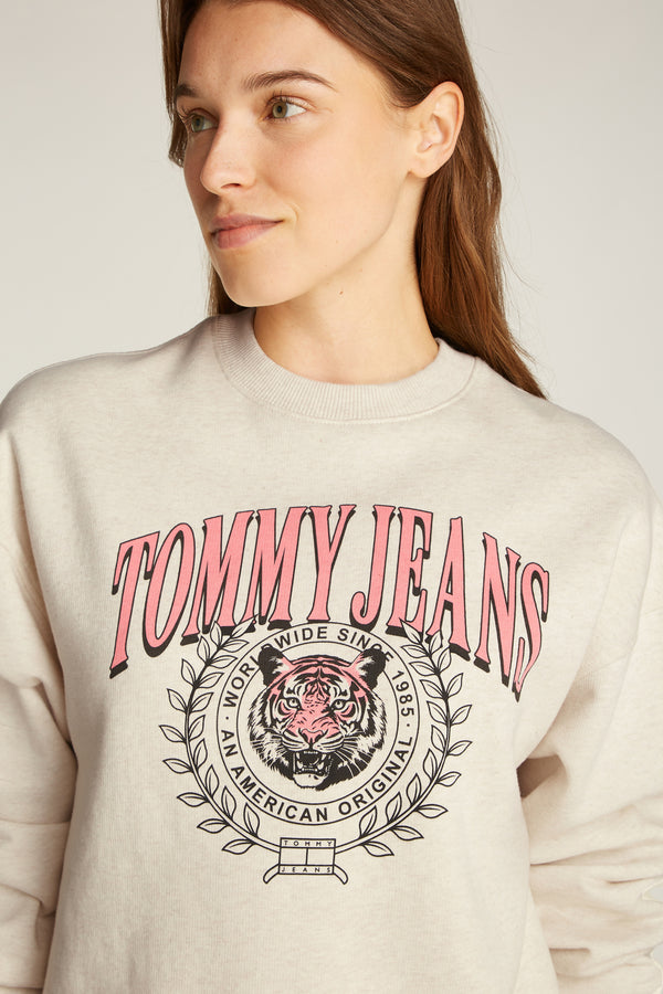 Sweater met ronde hals Ecru - TOMMY JEANS