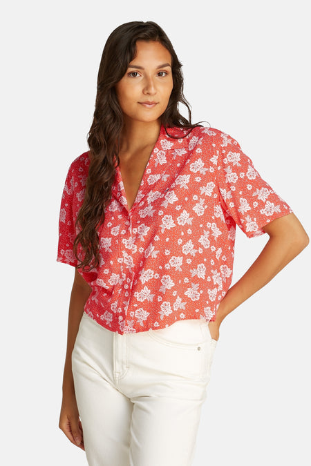 Chemisier (manches courtes) Rouge - TOMMY JEANS