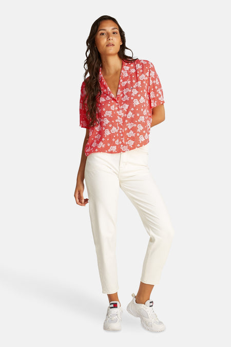 Chemisier (manches courtes) Rouge - TOMMY JEANS