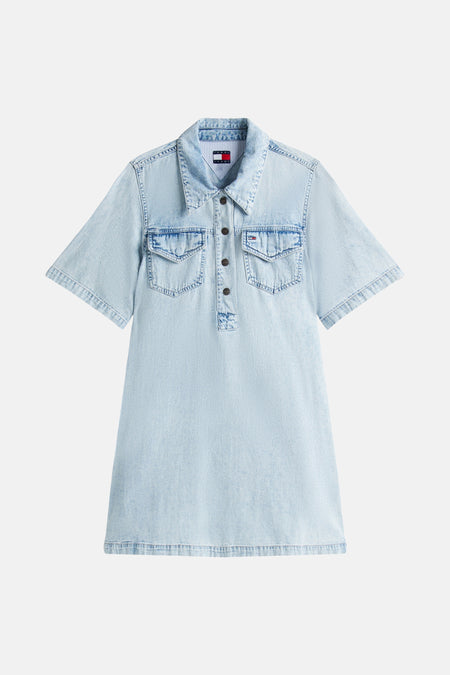 Robes manches courtes Bleu - TOMMY JEANS