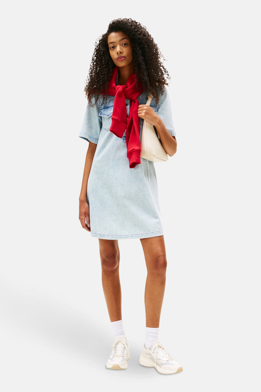 Robe à manches courtes - Light blue denim - TOMMY JEANS