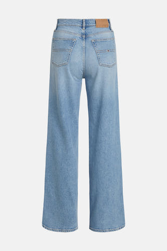 Jeans wide van lichtblauw denim van TOMMY JEANS, met klassieke zakken en een leren label op de tailleband.