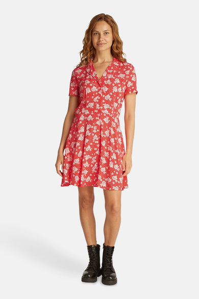 Robes manches courtes Rouge - TOMMY JEANS