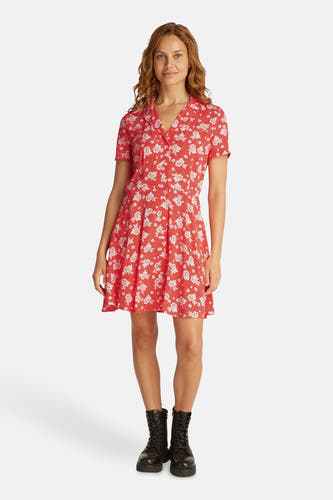 Robe à manches courtes - Rouge