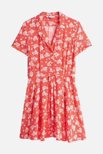 Robe à manches courtes - Rouge