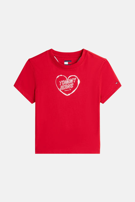 Top uni manche courte Rouge - TOMMY JEANS