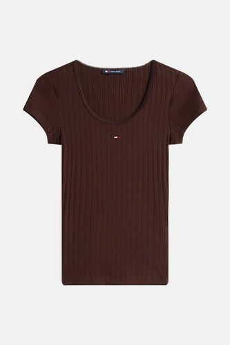 T-shirt à manches courtes - brun - TOMMY JEANS