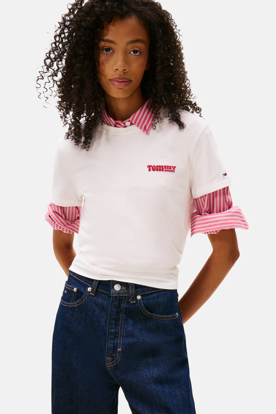 T-shirt met korte mouwen - wit - TOMMY JEANS