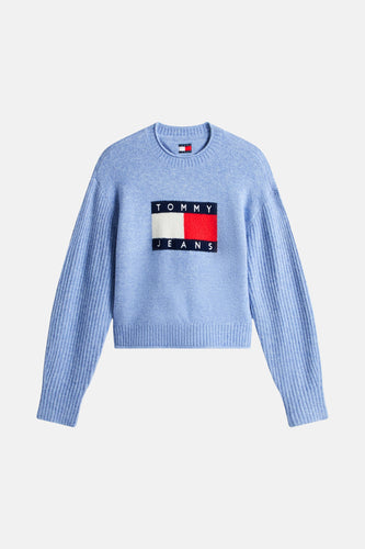 Pull à col rond - bleu - TOMMY JEANS