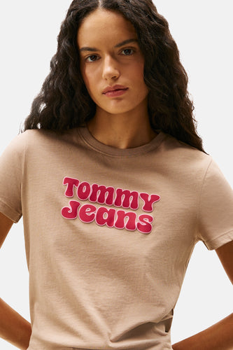 T-shirt à manches courtes - beige - TOMMY JEANS