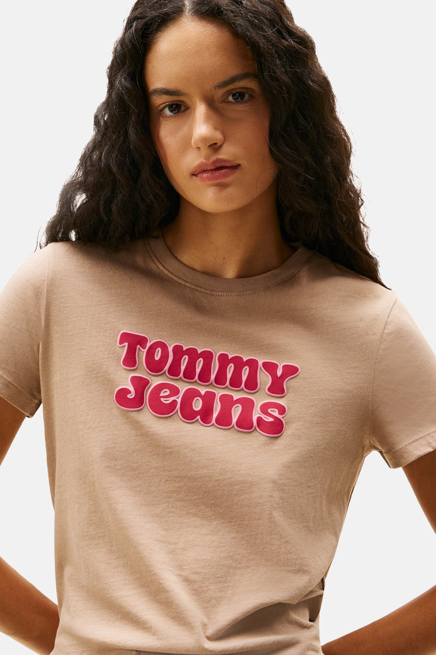 T-shirt à manches courtes - beige - TOMMY JEANS