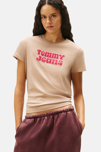 T-shirt à manches courtes - beige - TOMMY JEANS